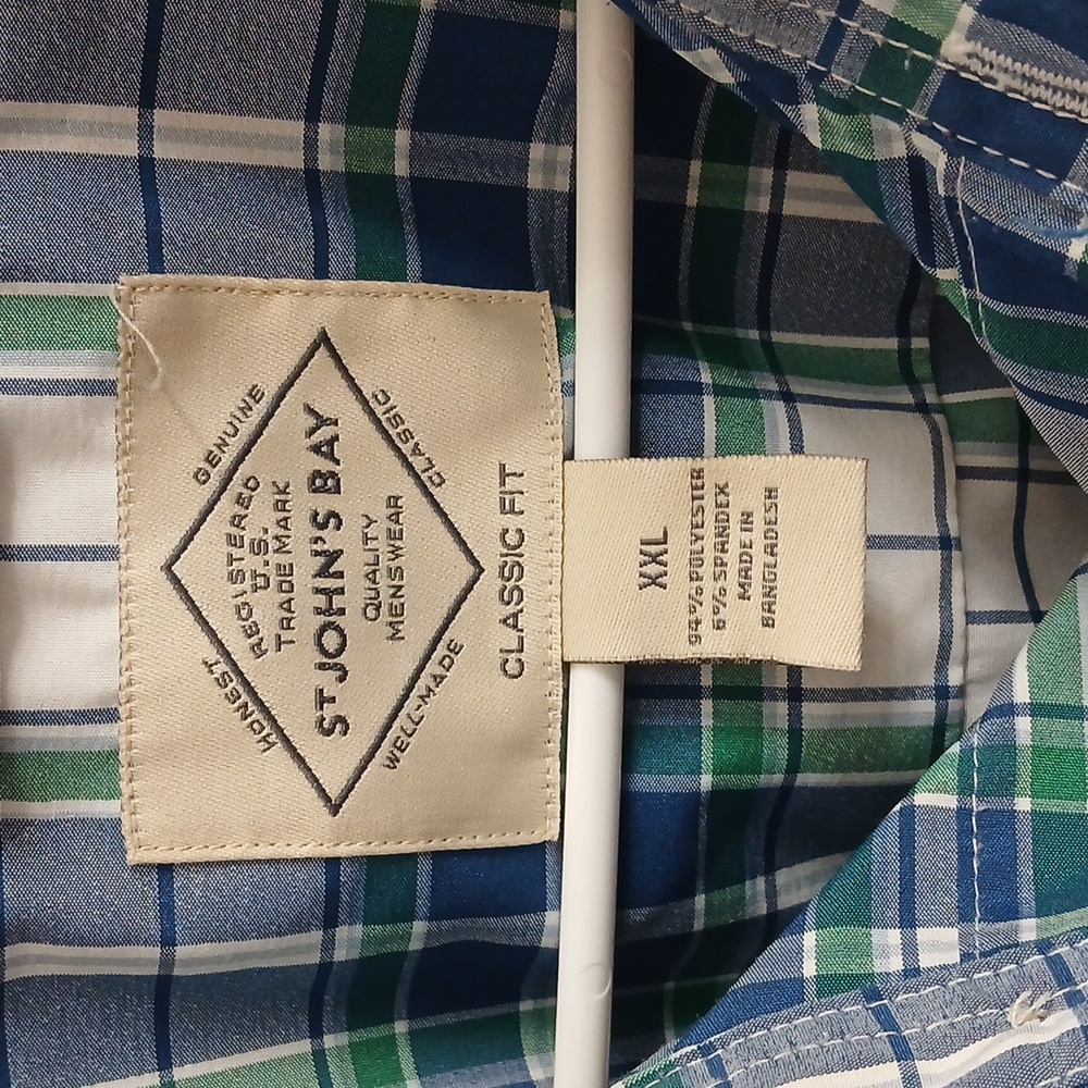 Men's Blue Plaid Shirt Size XXL - Picture 6 of 7